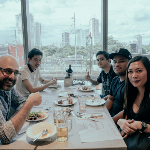 tawk.to team members sharing a meal